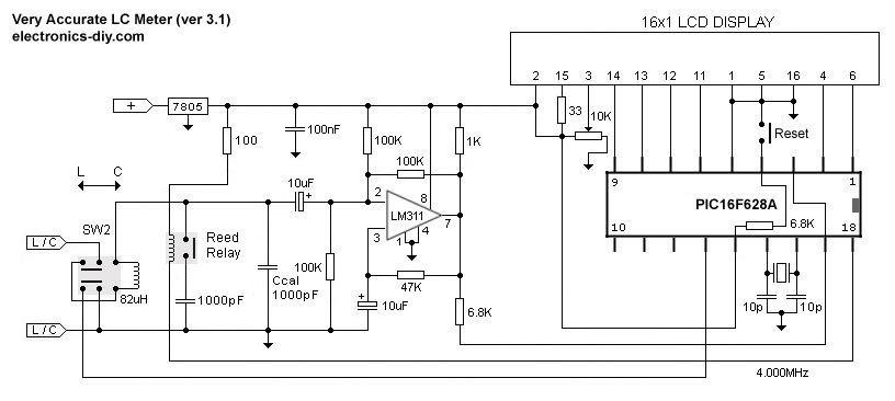 Very Accurate LC Meter based on PIC16F628A