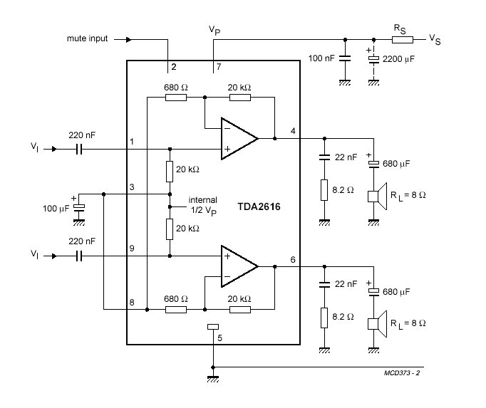 Stereo Audio Amplifier with TDA2616