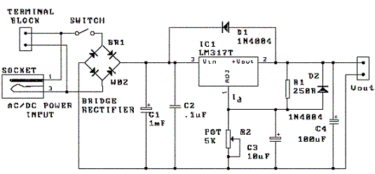 1.5V - 30V 1.5A LM317 Variable Power Supply