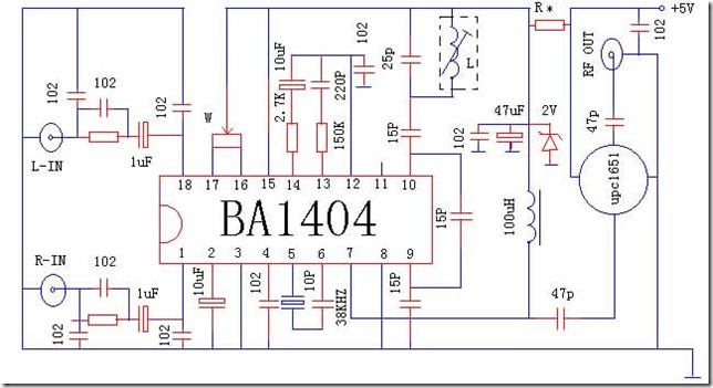 BA1404 Transmitter with UPC1651RF Amplifier