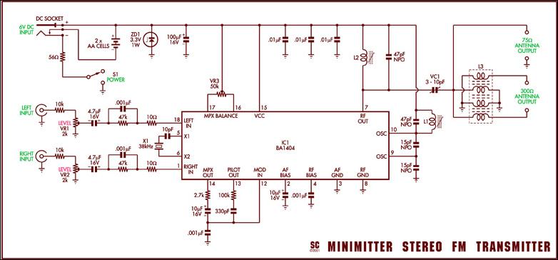 BA1404 3V Stereo FM Transmitter