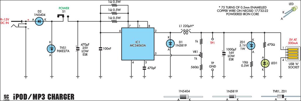 USB Charger Circuit Diagram