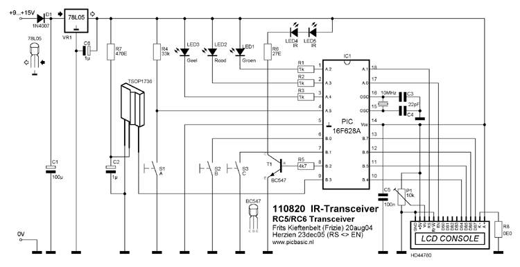 Universal RC5/RC6 Transceiver