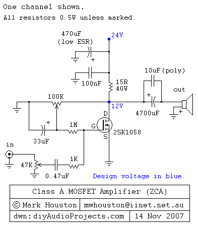 Class-A MOSFET Amplifier
