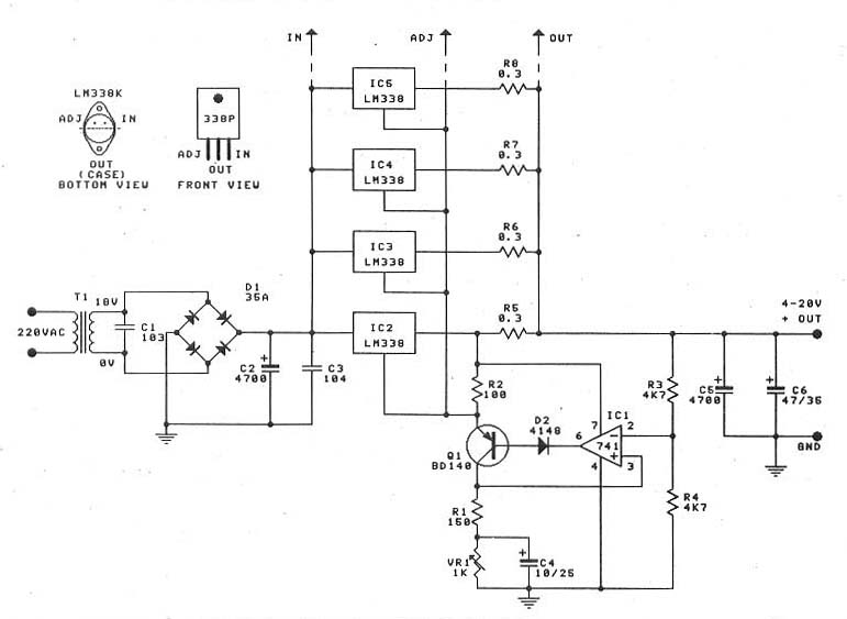 0-30V 20A High Power Supply with LM338