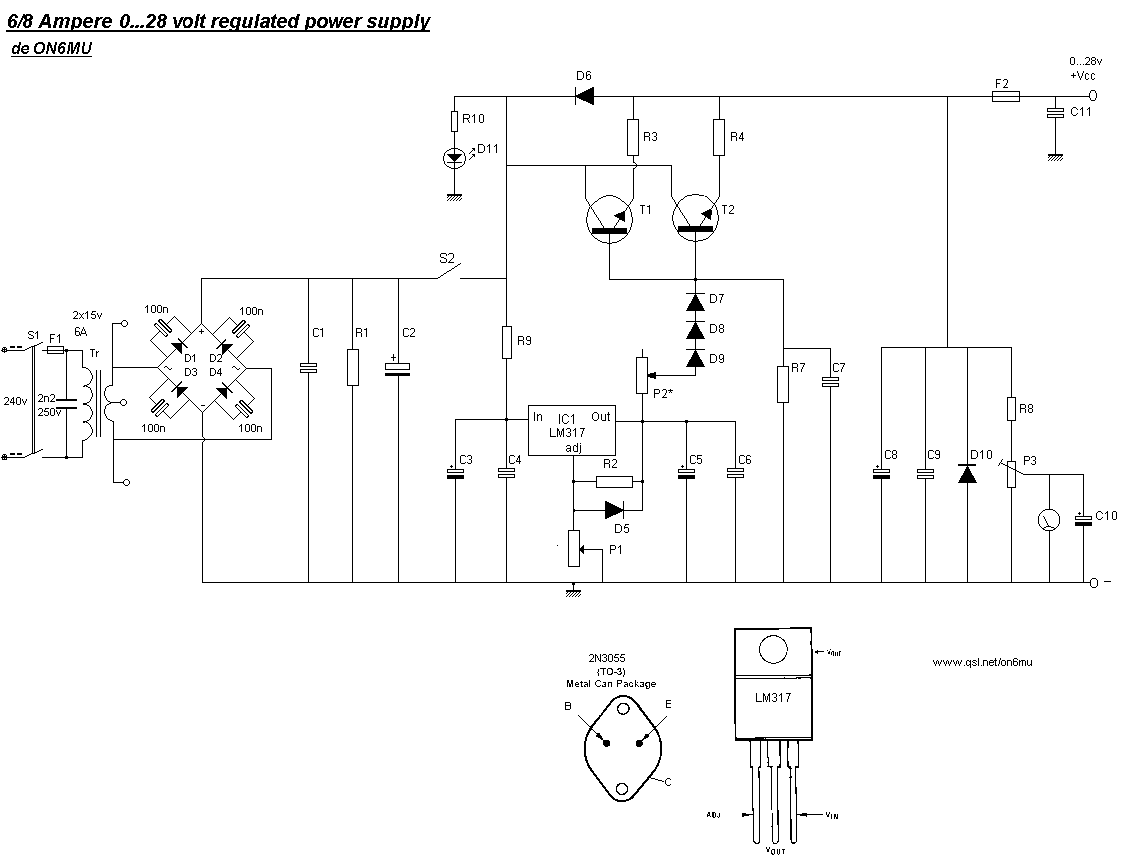 Variable Power Supply Using 7805