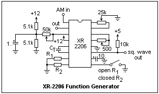 Генератор на xr2206 схема