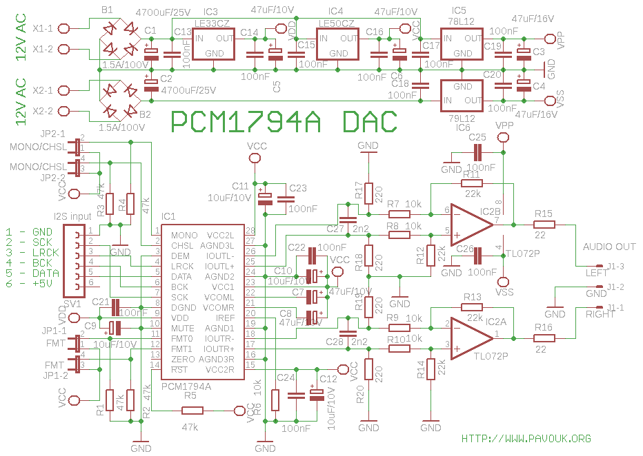 Schematics of DAC with PCM1794A