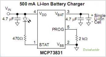 Microchip's Li-ion battery charger MCP73831 IC