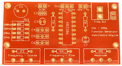 Function Generator with XR2206 PCB 1Hz - 2MHz 