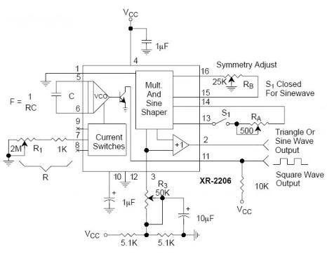 Simple XR2206 Function Generator