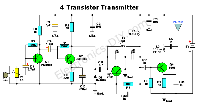 4 Transistor FM Transmitter