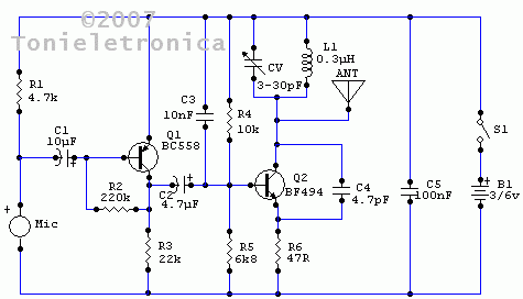 BF494 Micro FM Transmitter