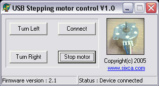 Control stepping motor via USB interface