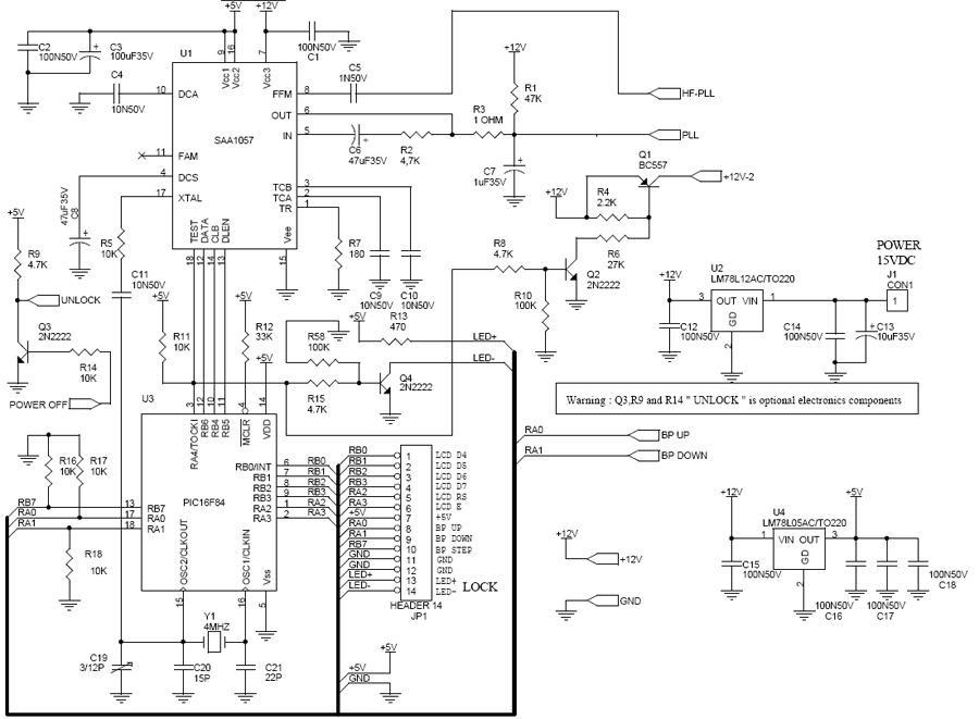 SAA1057 PLL Synthesized FM Transmitter