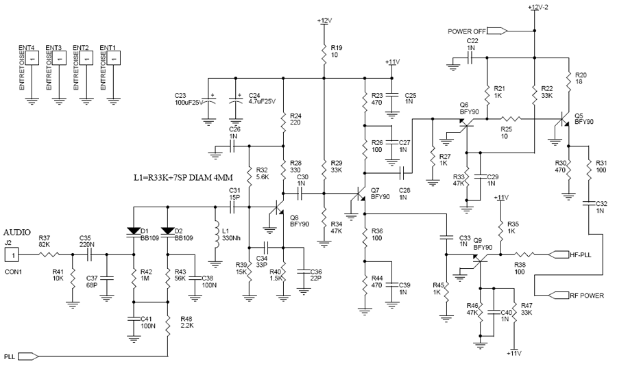 SAA1057 PLL Synthesized FM Transmitter