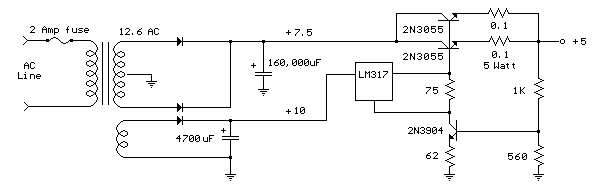 High Current Regulated Supply By LM317