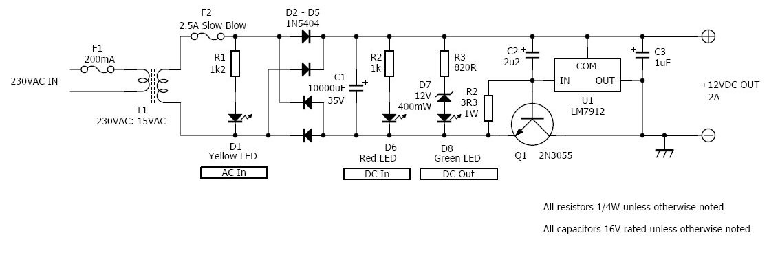 12V 2A Linear Power Supply