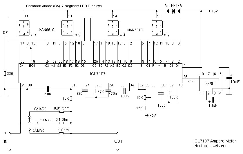 ICL7107 / ICL7106 Digital LED Ammeter (Ampere Meter)